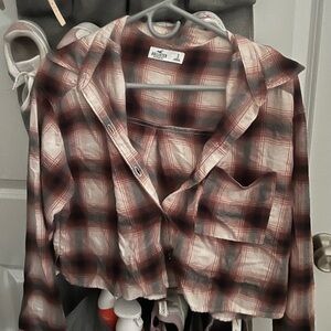 cropped plaid flannel